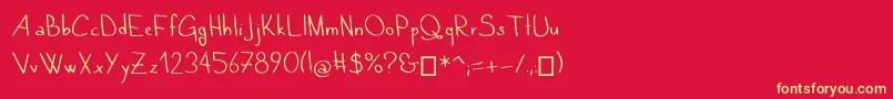 QuandTuDors Font – Yellow Fonts on Red Background