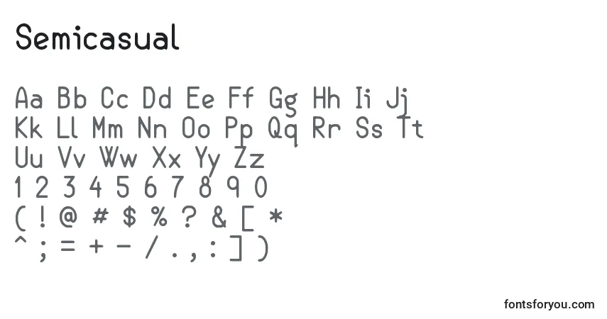 Semicasualフォント–アルファベット、数字、特殊文字