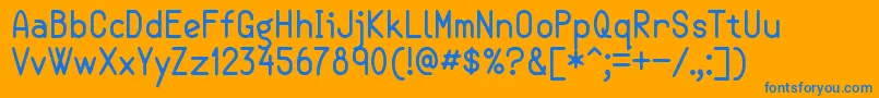 Semicasual Font – Blue Fonts on Orange Background