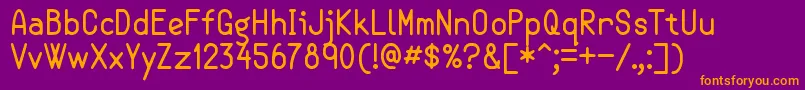 Semicasual Font – Orange Fonts on Purple Background