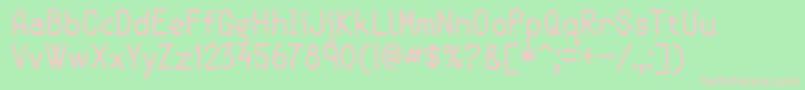 Semicasual Font – Pink Fonts on Green Background