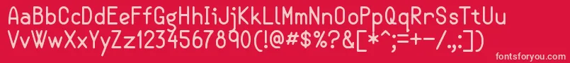 Semicasual Font – Pink Fonts on Red Background
