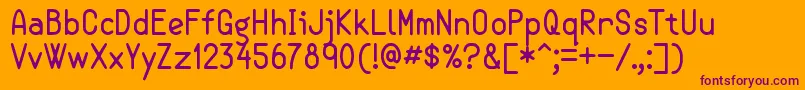 Semicasual Font – Purple Fonts on Orange Background