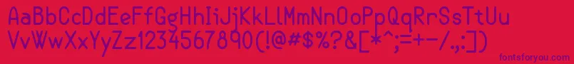 Semicasual Font – Purple Fonts on Red Background