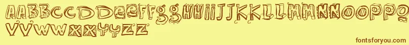 Vtkseasyway Font – Brown Fonts on Yellow Background