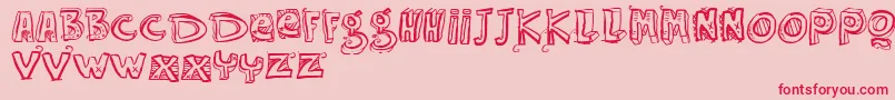 Vtkseasyway-Schriftart – Rote Schriften auf rosa Hintergrund