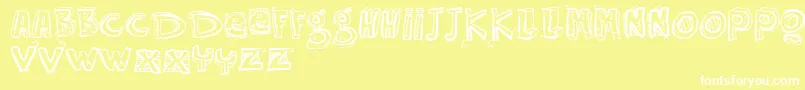 フォントVtkseasyway – 黄色い背景に白い文字