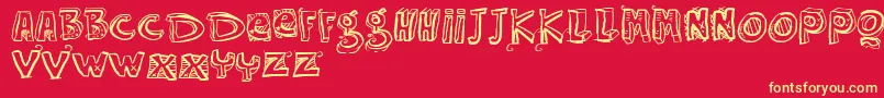 Vtkseasyway Font – Yellow Fonts on Red Background