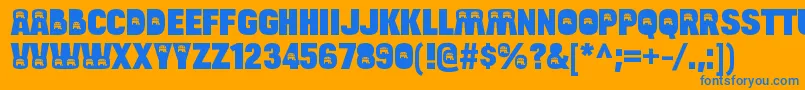 BulltoadrepublicanRegular Font – Blue Fonts on Orange Background