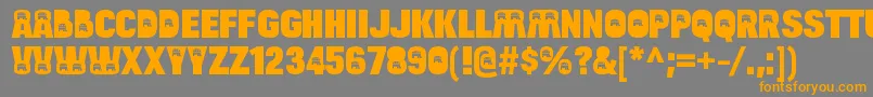 BulltoadrepublicanRegular-Schriftart – Orangefarbene Schriften auf grauem Hintergrund