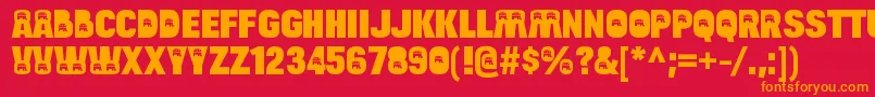 BulltoadrepublicanRegular Font – Orange Fonts on Red Background