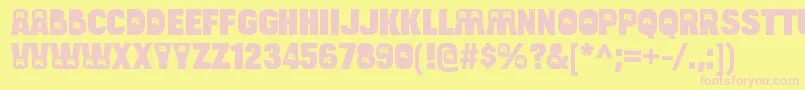 BulltoadrepublicanRegular-fontti – vaaleanpunaiset fontit keltaisella taustalla
