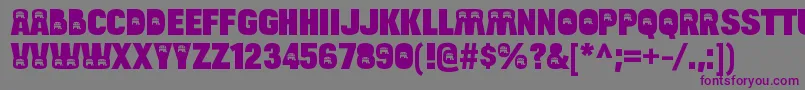フォントBulltoadrepublicanRegular – 紫色のフォント、灰色の背景