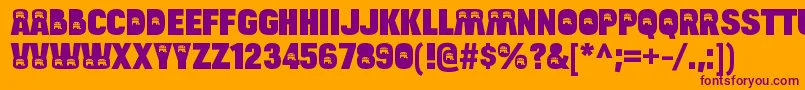 フォントBulltoadrepublicanRegular – オレンジの背景に紫のフォント