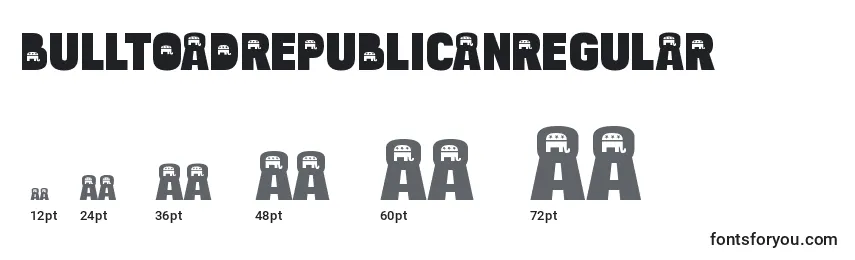 BulltoadrepublicanRegular Font Sizes