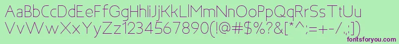 BakersfieldLight Font – Purple Fonts on Green Background