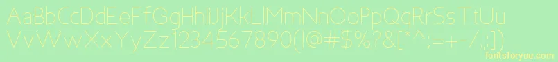 フォントBakersfieldLight – 黄色の文字が緑の背景にあります