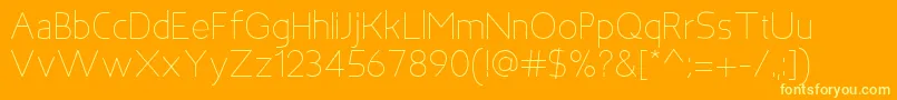 Подробнее о шрифте BakersfieldLight Шрифт BakersfieldLight – жёлтые шрифты на оранжевом фоне