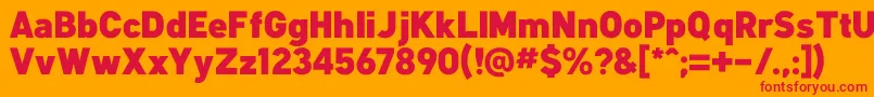 KlimaBlack-Schriftart – Rote Schriften auf orangefarbenem Hintergrund