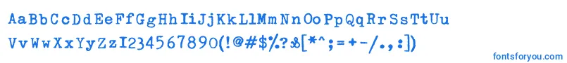 フォントLinotypeTypoAmerican – 白い背景に青い文字