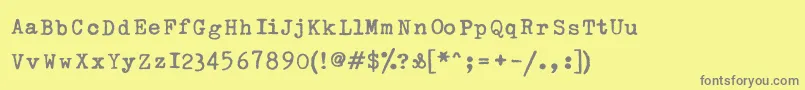 フォントLinotypeTypoAmerican – 黄色の背景に灰色の文字