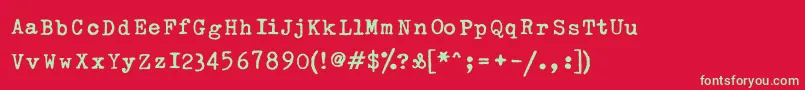 LinotypeTypoAmerican Font – Green Fonts on Red Background