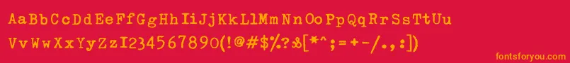 フォントLinotypeTypoAmerican – 赤い背景にオレンジの文字