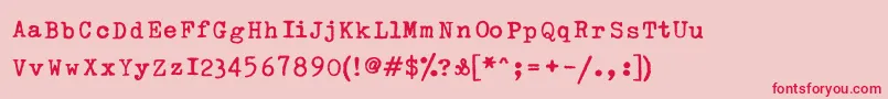 Czcionka LinotypeTypoAmerican – czerwone czcionki na różowym tle