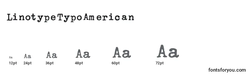 LinotypeTypoAmerican Font Sizes