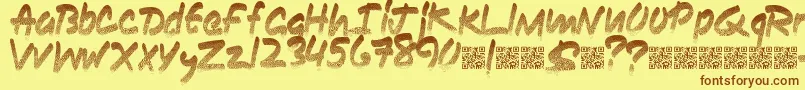 Ringlead-Schriftart – Braune Schriften auf gelbem Hintergrund