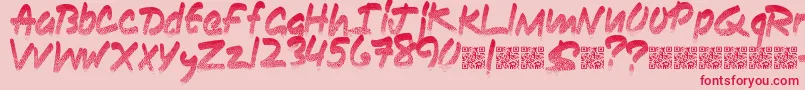 Ringlead-Schriftart – Rote Schriften auf rosa Hintergrund