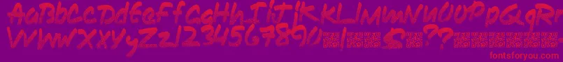 Ringlead-Schriftart – Rote Schriften auf violettem Hintergrund