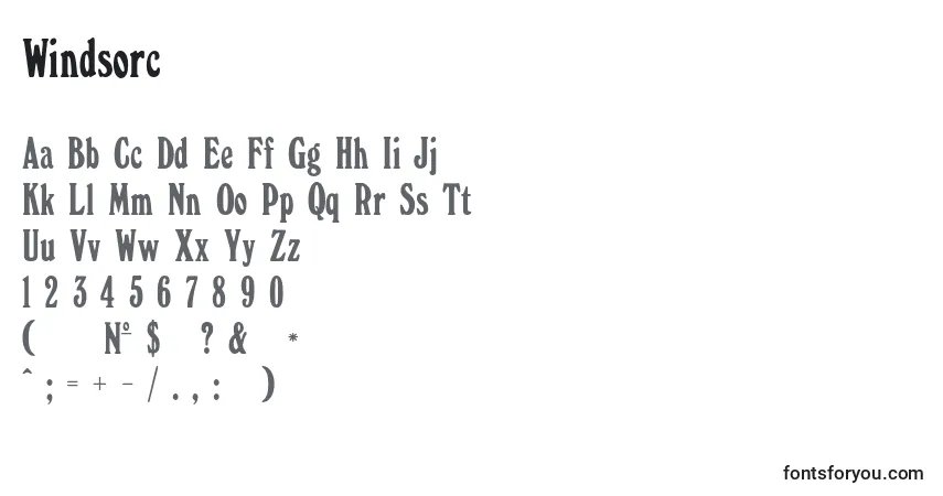 Fuente Windsorc - alfabeto, números, caracteres especiales
