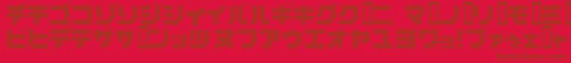 フォントDot6282k – 赤い背景に茶色の文字