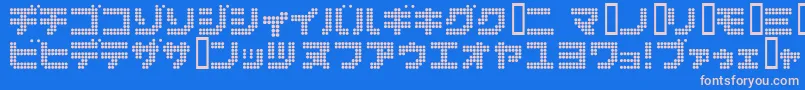 Dot6282k Font – Pink Fonts on Blue Background