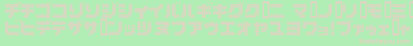 Dot6282k-fontti – vaaleanpunaiset fontit vihreällä taustalla