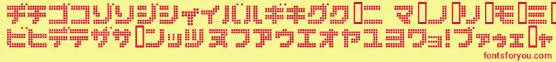 Dot6282k-fontti – punaiset fontit keltaisella taustalla