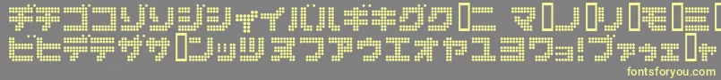 Dot6282k-Schriftart – Gelbe Schriften auf grauem Hintergrund