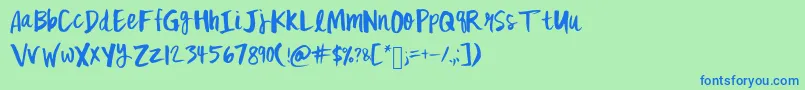 Mixfickle Font – Blue Fonts on Green Background