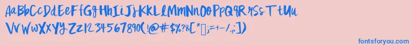 Mixfickle Font – Blue Fonts on Pink Background