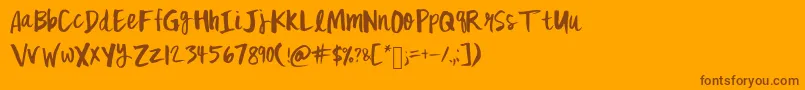 Mixfickle Font – Brown Fonts on Orange Background