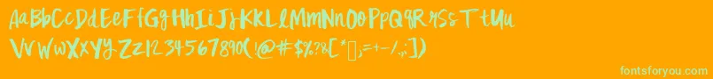 Mixfickle Font – Green Fonts on Orange Background
