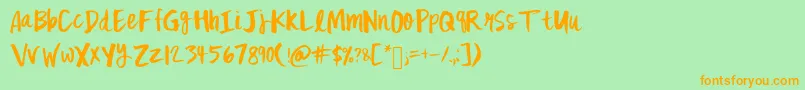 Mixfickle Font – Orange Fonts on Green Background