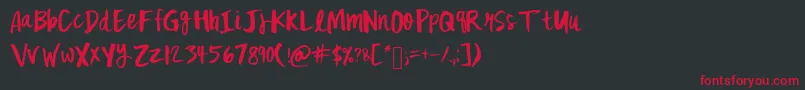 Mixfickle Font – Red Fonts on Black Background