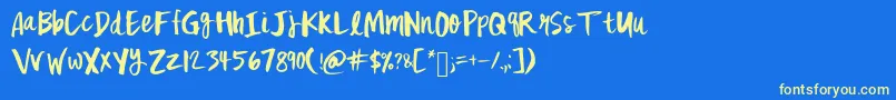 Mixfickle Font – Yellow Fonts on Blue Background