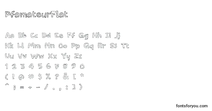 Czcionka PfamateurFlat – alfabet, cyfry, specjalne znaki