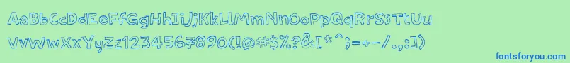 PfamateurFlat Font – Blue Fonts on Green Background