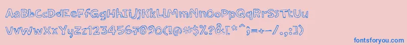 PfamateurFlat Font – Blue Fonts on Pink Background