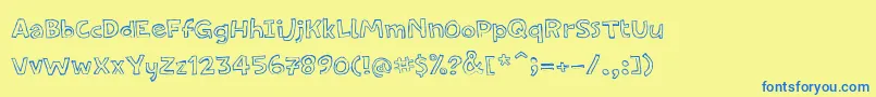 PfamateurFlat Font – Blue Fonts on Yellow Background