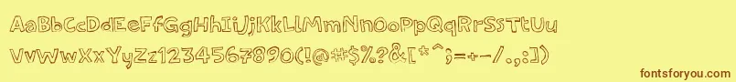 PfamateurFlat Font – Brown Fonts on Yellow Background
